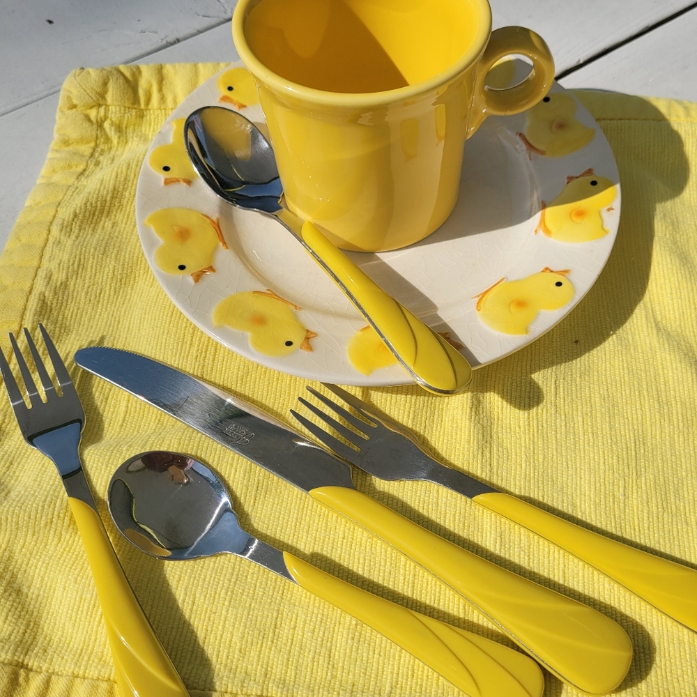 Fiesta Sunflower Swirl Flatware ~ Retired Item ~ Fiestaware ~ Post-86 ~ - Picture 2 of 16